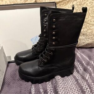 Black Leather Women's Boots